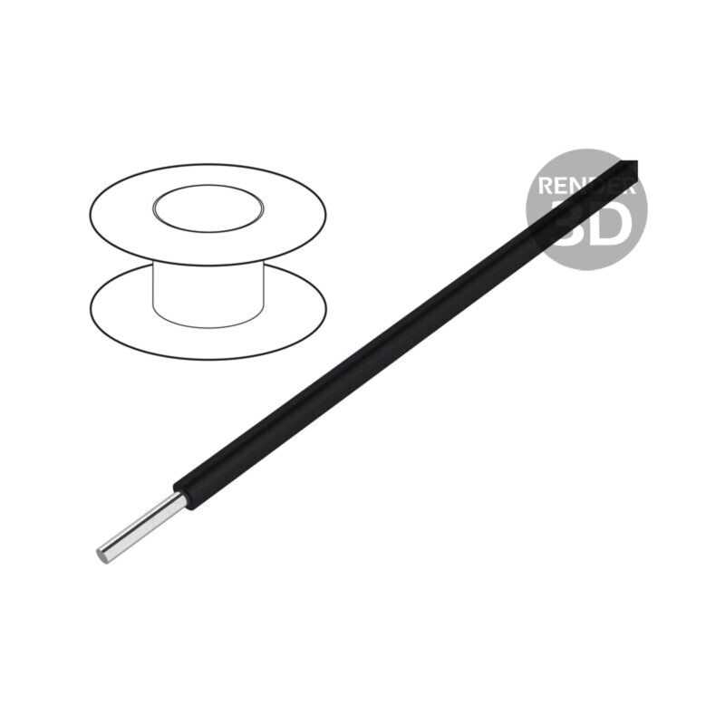 Cablu; HookUp Wire; 16AWG; sârmă; Cu; PVC; negru; 300V; 305m; 1000ft
