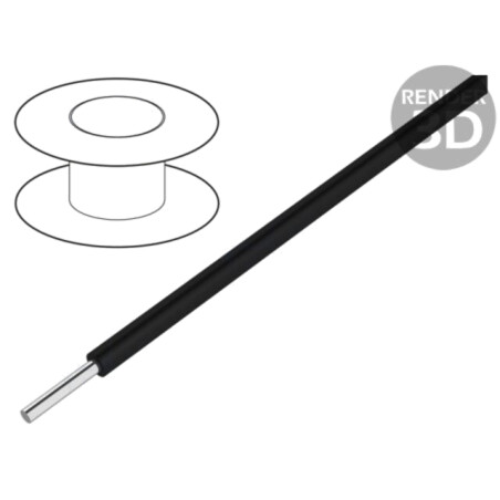 Cablu; HookUp Wire; 16AWG; sârmă; Cu; PVC; negru; 300V; 305m; 1000ft