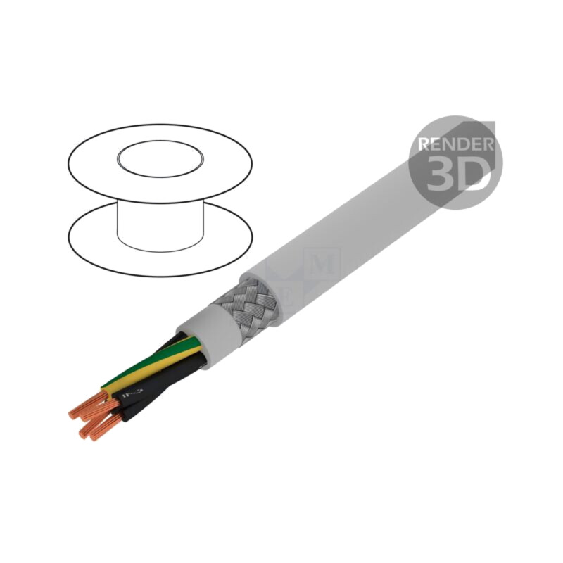 Cablu; Pro-Met; 4G0,5mm2; ecranat,tresă de cupru cositorit; PVC Cablu; Pro-Met; 4G0,5mm2; ecranat,tresă de cupru cositorit; PVC