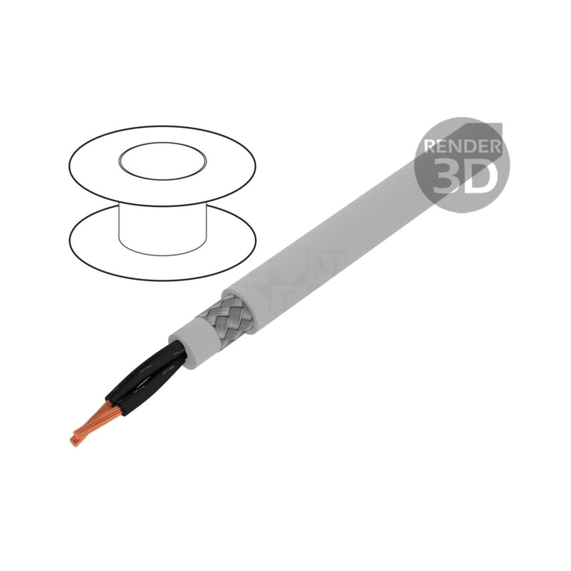 Cablu; Pro-Met; 2x1mm2; ecranat,tresă de cupru cositorit; PVC Cablu; Pro-Met; 2x1mm2; ecranat,tresă de cupru cositorit; PVC