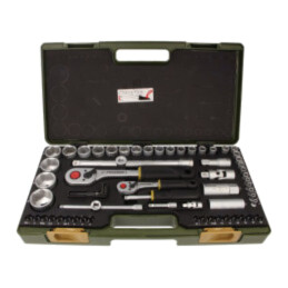 Set chei; 6-puncte,tubulară; Fixare: 1/2",1/4"; 56buc.