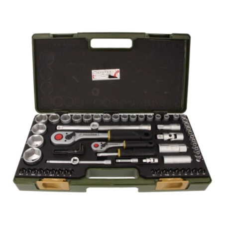 Set chei; 6-puncte,tubulară; Fixare: 1/2",1/4"; 56buc.