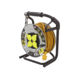 Prelungitor alimentare; 3x1,5mm2; Prize: 4; gumă; galben; 50m; 16A