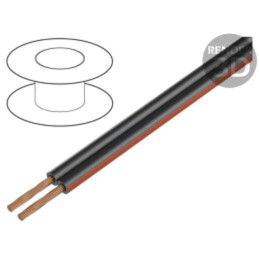 Cablu: cablu pt.difuzor; TLYp; 2x1,5mm2; litat; Cu; negru; PVC