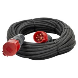 Prelungitor alimentare; 5x1,5mm2; Prize: 1; gumă; negru; 30m; 16A