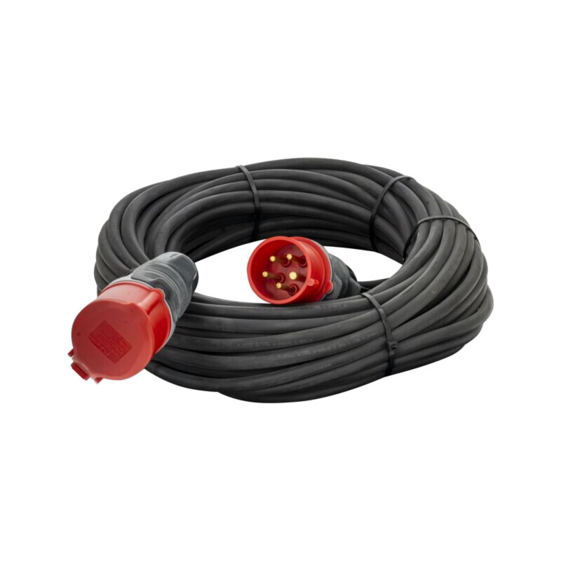 Prelungitor alimentare; 5x1,5mm2; Prize: 1; gumă; negru; 30m; 16A