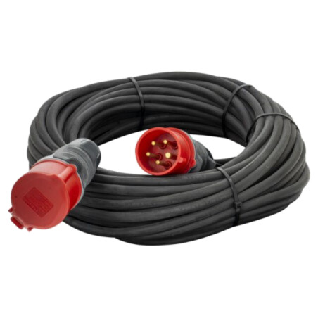 Prelungitor alimentare; 5x1,5mm2; Prize: 1; gumă; negru; 30m; 16A