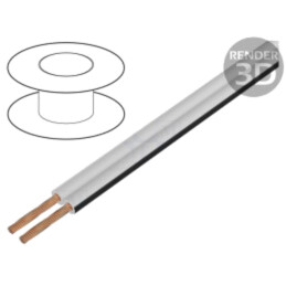 Cablu: cablu pt.difuzor; TLYp; 2x1,5mm2; litat; Cu; alb; neecranat
