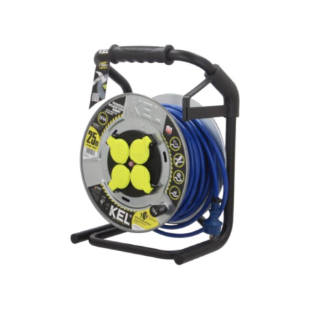 Prelungitor alimentare; 3x2,5mm2; Prize: 4; PUR; albastru; 25m; 16A