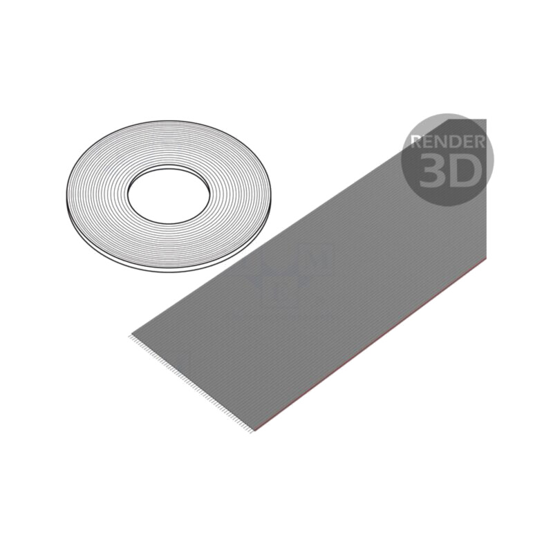 Cablu: cabluri bandă; 1,27mm; litat; Cu; neecranat; PVC; gri; 76m