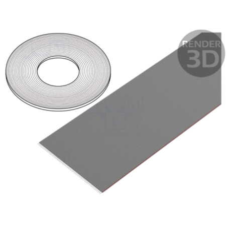 Cablu: cabluri bandă; 1,27mm; litat; Cu; neecranat; PVC; gri; 76m