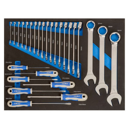 Kit: utilizare generală; Kit: chei combinate,şurubelniţe; 27buc.
