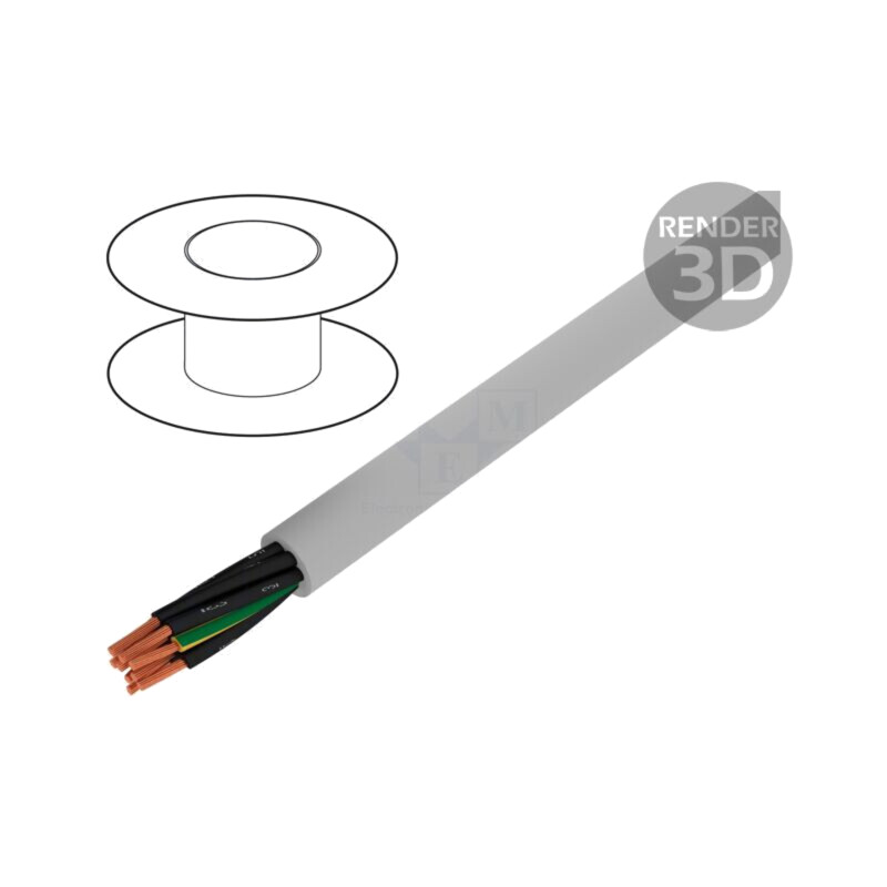 Cablu; Pro-Met; 9G1mm2; neecranat; 300V,500V; 50m; Cu; litat; 164ft
