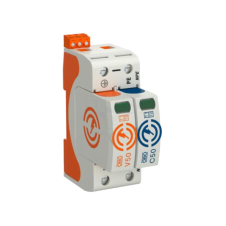 Limitator de supratensiuni; Tip 1+2; Poli: 1+NPE; 30kA; 280VAC