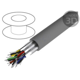 Cablu; Alpha Essential C&C; 6x2x22AWG; PVC; gri închis; 300V