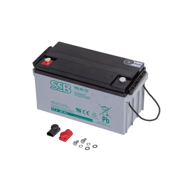 Acumul: plumb-acid; 12V; 80Ah; AGM; 350x167x182mm; Term: şurub M6