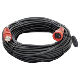 Prelungitor alimentare; 3x2,5mm2; Prize: 1; gumă; negru; 40m; 16A