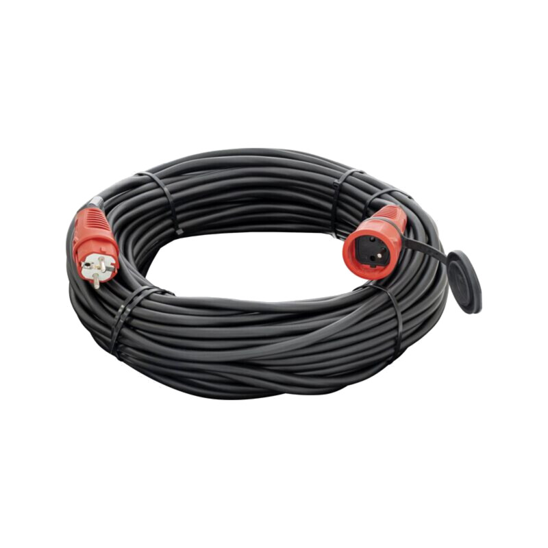 Prelungitor alimentare; 3x2,5mm2; Prize: 1; gumă; negru; 40m; 16A