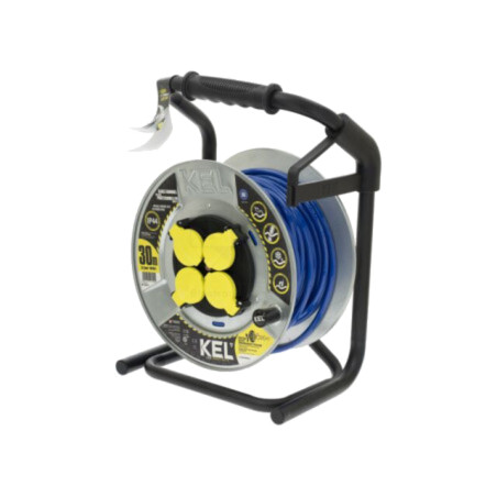Prelungitor alimentare; 3x1,5mm2; Prize: 4; PUR; albastru; 30m; 16A