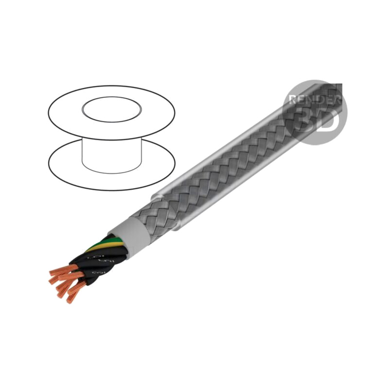 Cablu; Pro-Met; 7G0,5mm2; ecranat,tresă de cupru cositorit; PVC Cablu; Pro-Met; 7G0,5mm2; ecranat,tresă de cupru cositorit; PVC