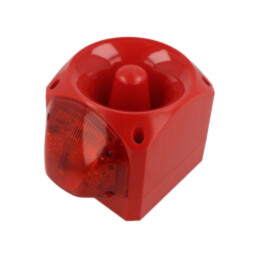 Semnalizator: luminos şi acustic; 10÷60VDC; LED; roşie; IP66; ABS