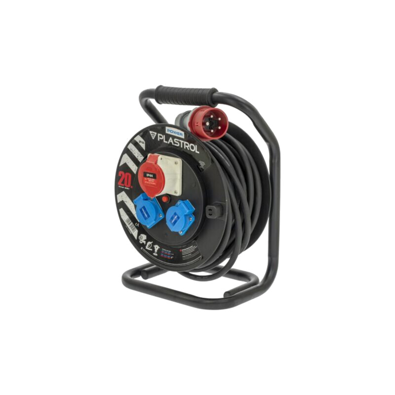 Prelungitor alimentare; 5x1,5mm2; Prize: 3; gumă; negru; 20m; 16A