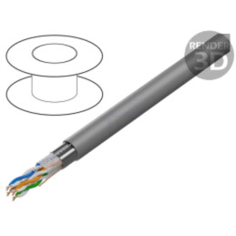 Cablu; F/UTP; 4x2x24AWG; 5e; sârmă; Cu; PVC; gri; 305m; Øcablu: 6,2mm