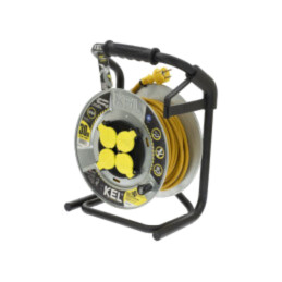 Prelungitor alimentare; 3x1,5mm2; Prize: 4; gumă; galben; 30m; 16A
