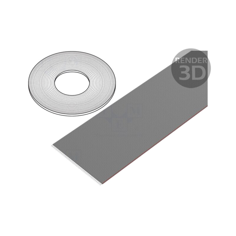 Cablu: cabluri bandă; 1,27mm; litat; Cu; neecranat; PVC; gri; 76m