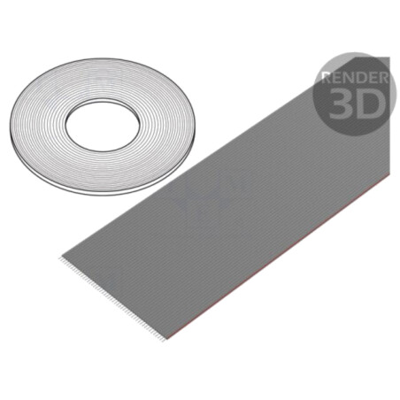 Cablu: cabluri bandă; 1,27mm; litat; Cu; neecranat; PVC; gri; 76m
