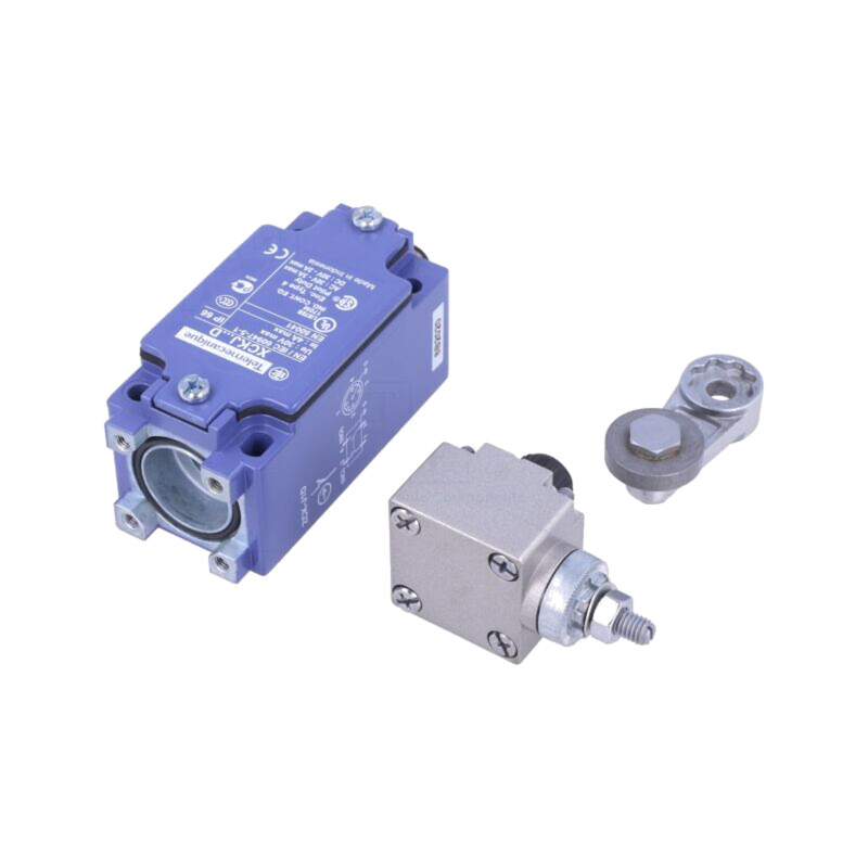 Limitator cursă; manetă R 41mm, rolă metalică Ø22mm; NO + NC