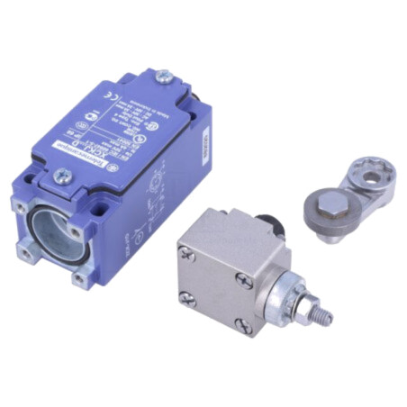 Limitator cursă; manetă R 41mm, rolă metalică Ø22mm; NO + NC