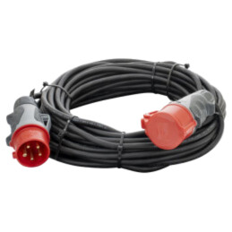 Prelungitor alimentare; 5x1,5mm2; Prize: 1; gumă; negru; 20m; 16A