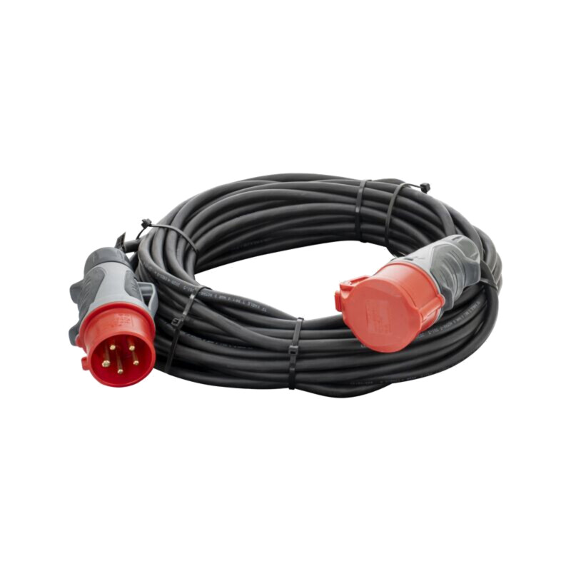 Prelungitor alimentare; 5x1,5mm2; Prize: 1; gumă; negru; 20m; 16A