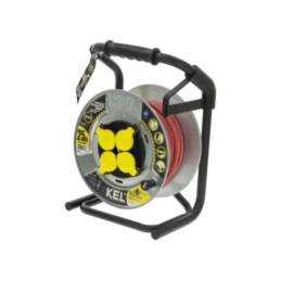 Prelungitor alimentare; 3x1,5mm2; Prize: 4; gumă; roşu; 25m; 16A