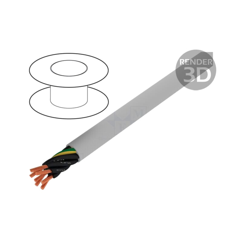 Cablu; Pro-Met; 7G1mm2; neecranat; 300V,500V; 50m; Cu; litat; 164ft