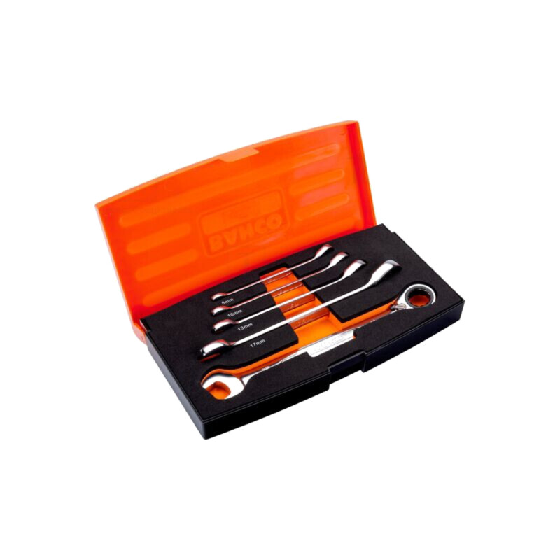 Set chei; combinată,cu piedică; 8mm,10mm,13mm,17mm,19mm; 5buc.