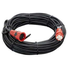 Prelungitor alimentare; 3x2,5mm2; Prize: 1; gumă; negru; 30m; 16A