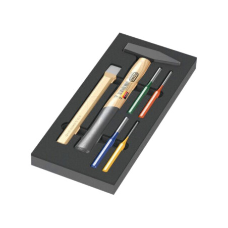 Kit: de impact; Kit: ciocan,poansoane,tăietor plat; 6buc.