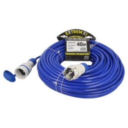 Prelungitor alimentare; 3x1,5mm2; Prize: 1; PUR; albastru; 40m; 16A