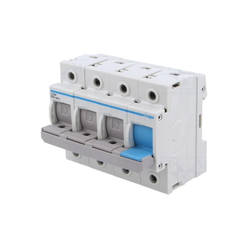 Separator cu fuzibil; D02; pentru şină DIN; 63A; 400V; Poli: 4