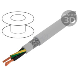 Cablu; Pro-Met; 3G1mm2; ecranat,tresă de cupru cositorit; PVC