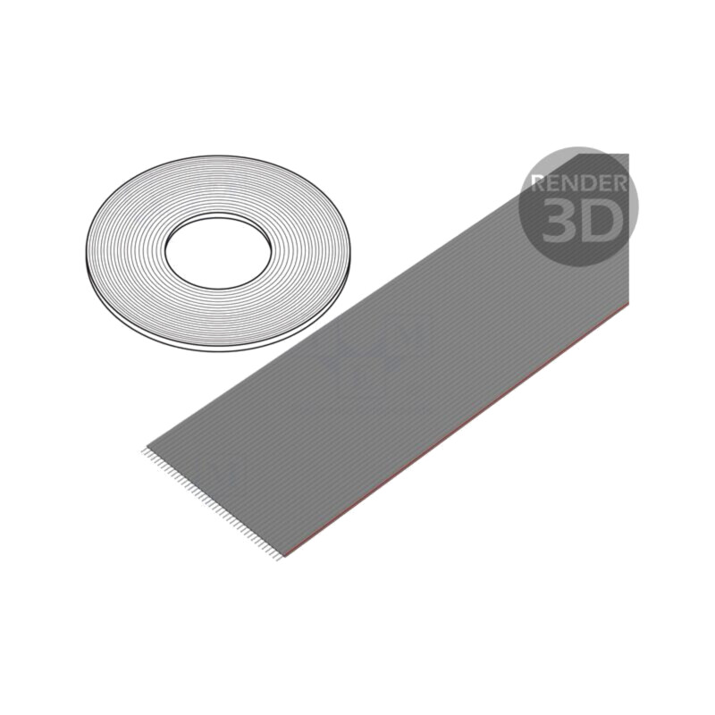 Cablu: cabluri bandă; 1,27mm; litat; Cu; neecranat; PVC; gri; 76m