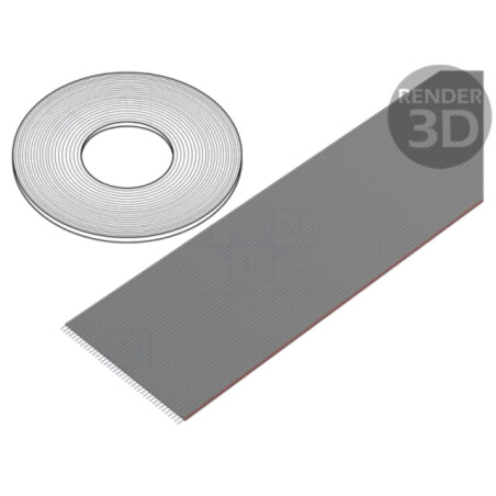 Cablu: cabluri bandă; 1,27mm; litat; Cu; neecranat; PVC; gri; 76m