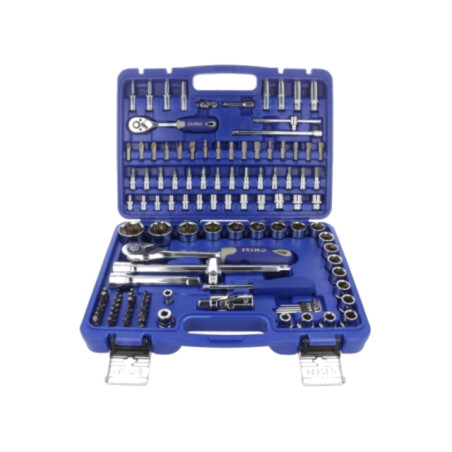 Set chei; 6-puncte,tubulară; Fixare: 1/2",1/4"; 115buc.