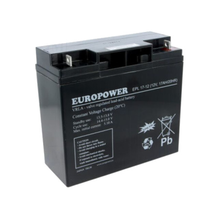 Acumul: plumb-acid; 12V; 17Ah; AGM; nu necesită întreţinere; EPL