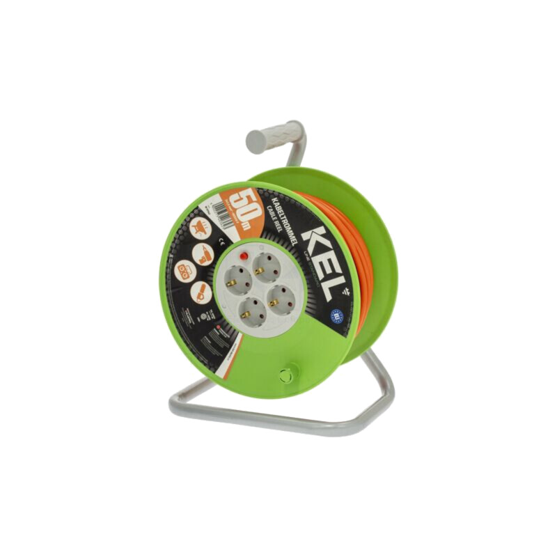 Prelungitor alimentare; 3x1,5mm2; bobinat; Prize: 4; PVC; 50m; 16A Prelungitor alimentare; 3x1,5mm2; bobinat; Prize: 4; PVC; 50m; 16A