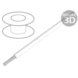 Cablu; HookUp Wire; litat; Cu; 18AWG; PTFE; alb; 600V; 30,5m; 100ft