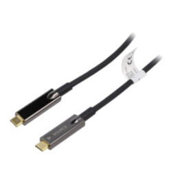 Cablu; optic,USB 3.1; USB C mufă,din ambele părţi; 10m; negru