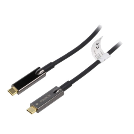 Cablu; optic,USB 3.1; USB C mufă,din ambele părţi; 10m; negru